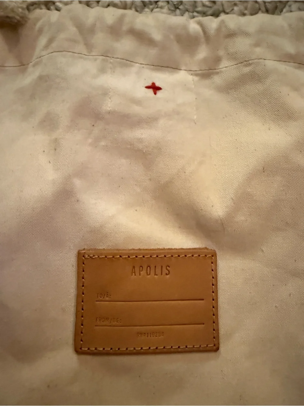 Apolis Natural Canvas Garment Bag with Leather Patch